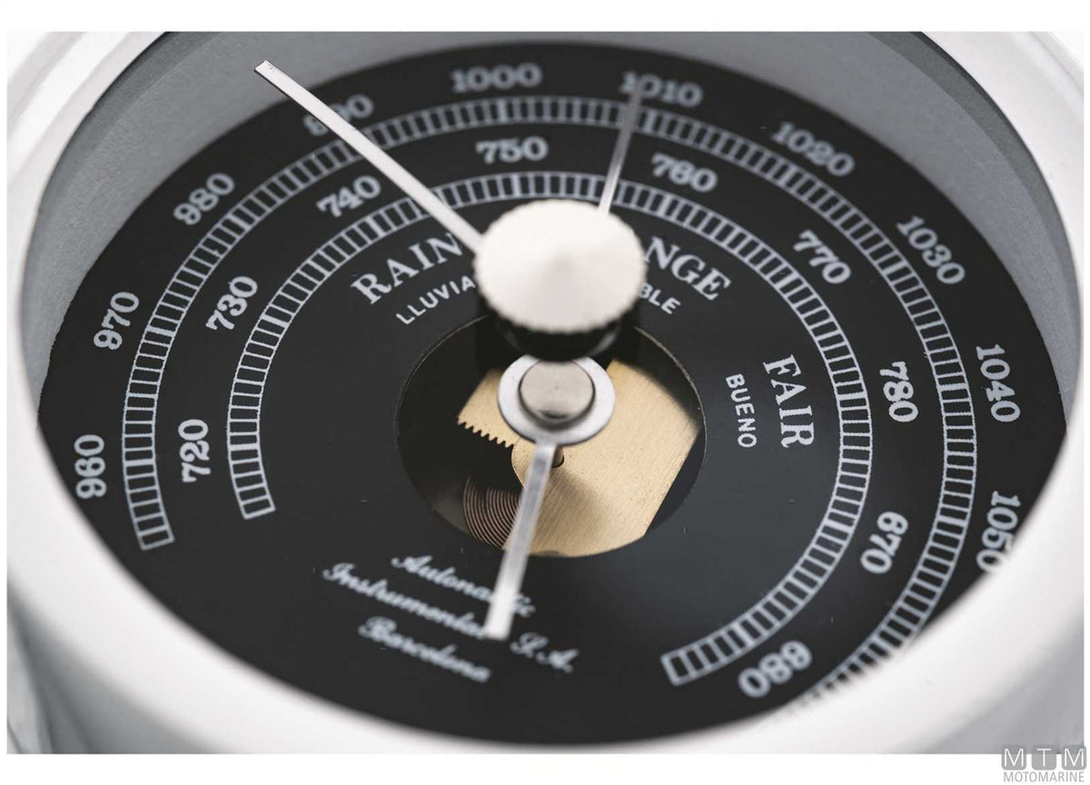 A-Nautic Minor barometer 72 mm chrome-plated brass black dial - original photo Motomarine Srl