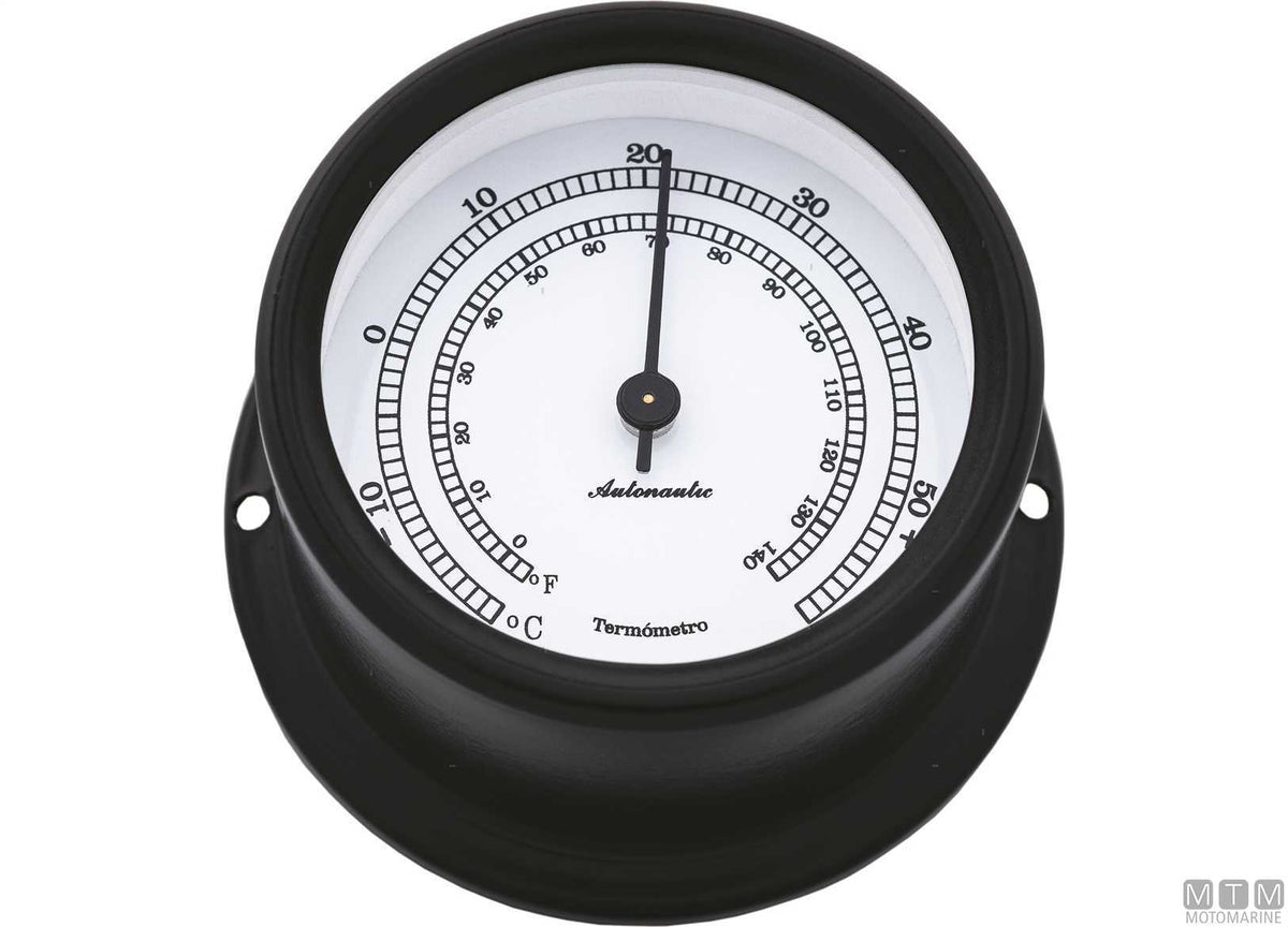 A-Nautic Atlantic barometer 95 mm black aluminium - original photo Motomarine Srl