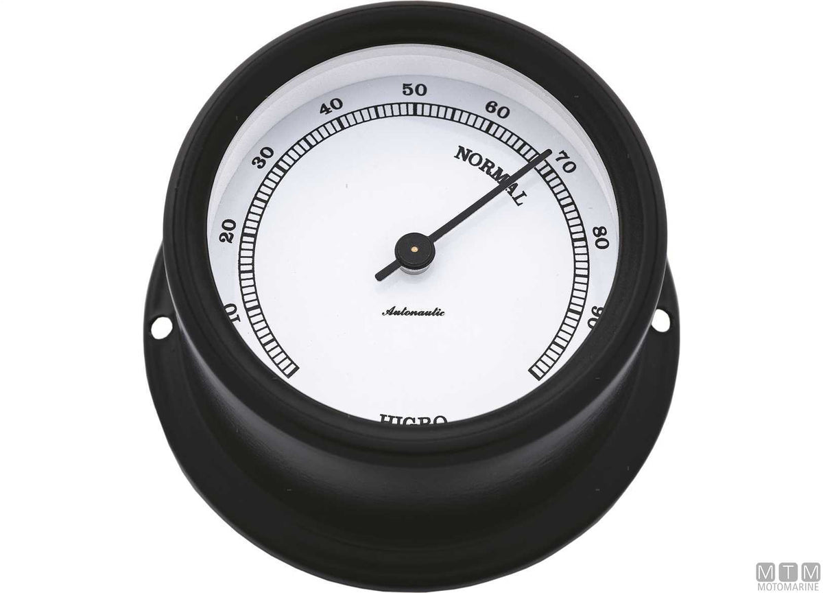 A-Nautic Atlantic clock 95 mm black aluminium - original photo Motomarine Srl