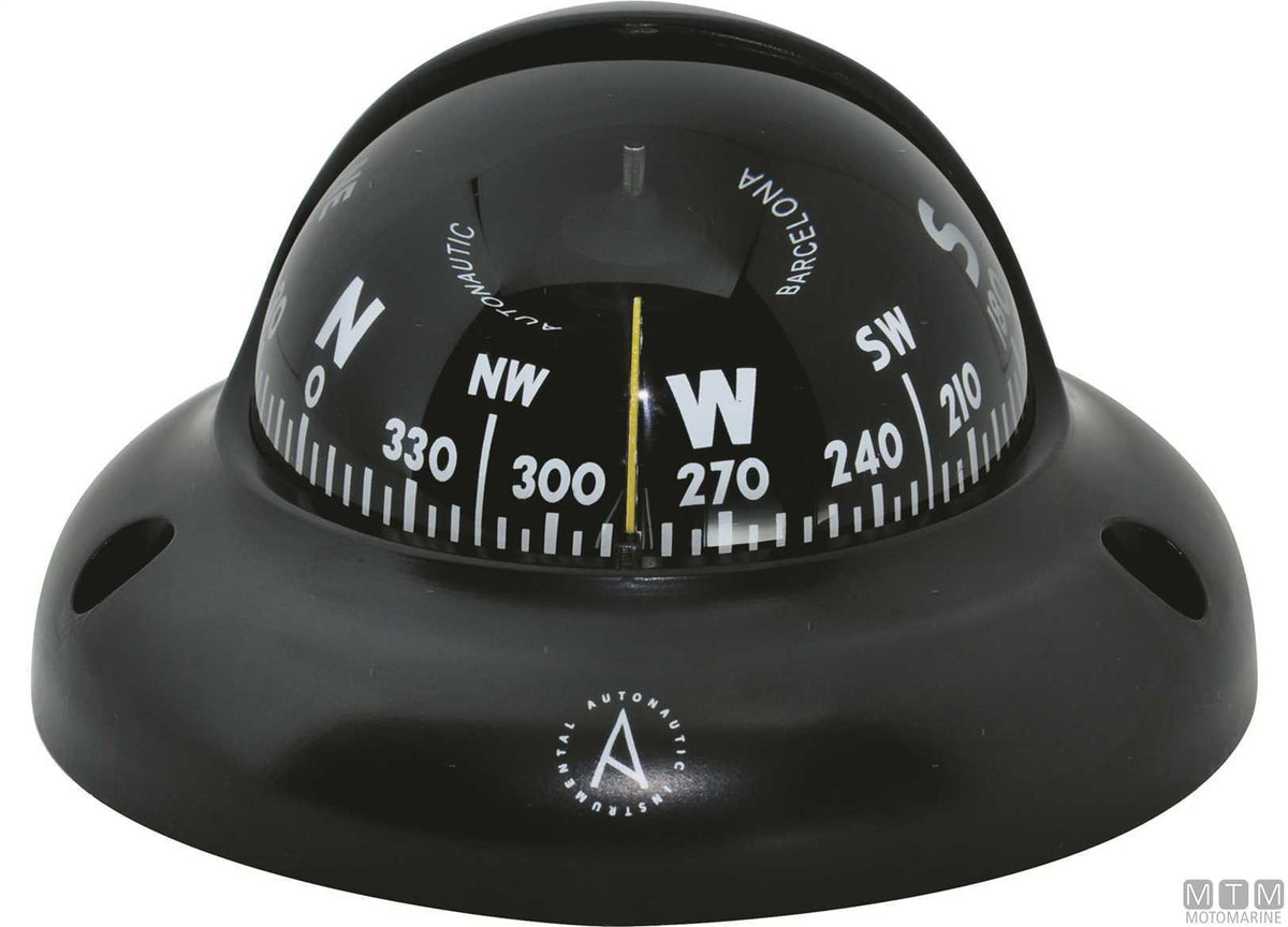 A-Nautic C3 bulkhead compass, black, 65 mm rose - original photo Motomarine Srl