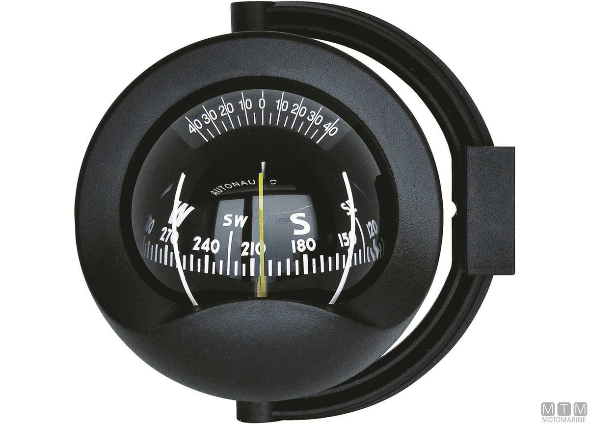 A-Nautic C8 bracket compass, black, Ø85 mm rose - original photo Motomarine Srl