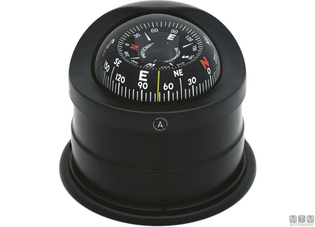 A-Nautic C15 compass, black, Ø100 mm rose - original photo Motomarine Srl