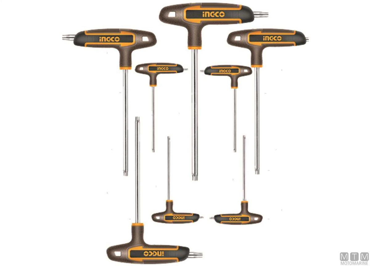 T-handle Torx keys T10-T50, 9-piece set - original photo Motomarine Srl