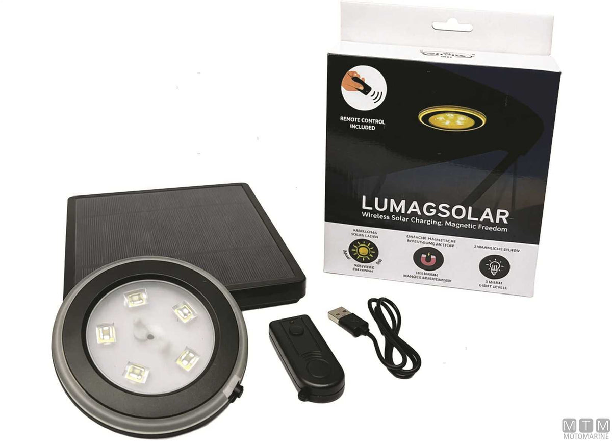 Lumagsolar LED light with solar charging - original photo Motomarine Srl