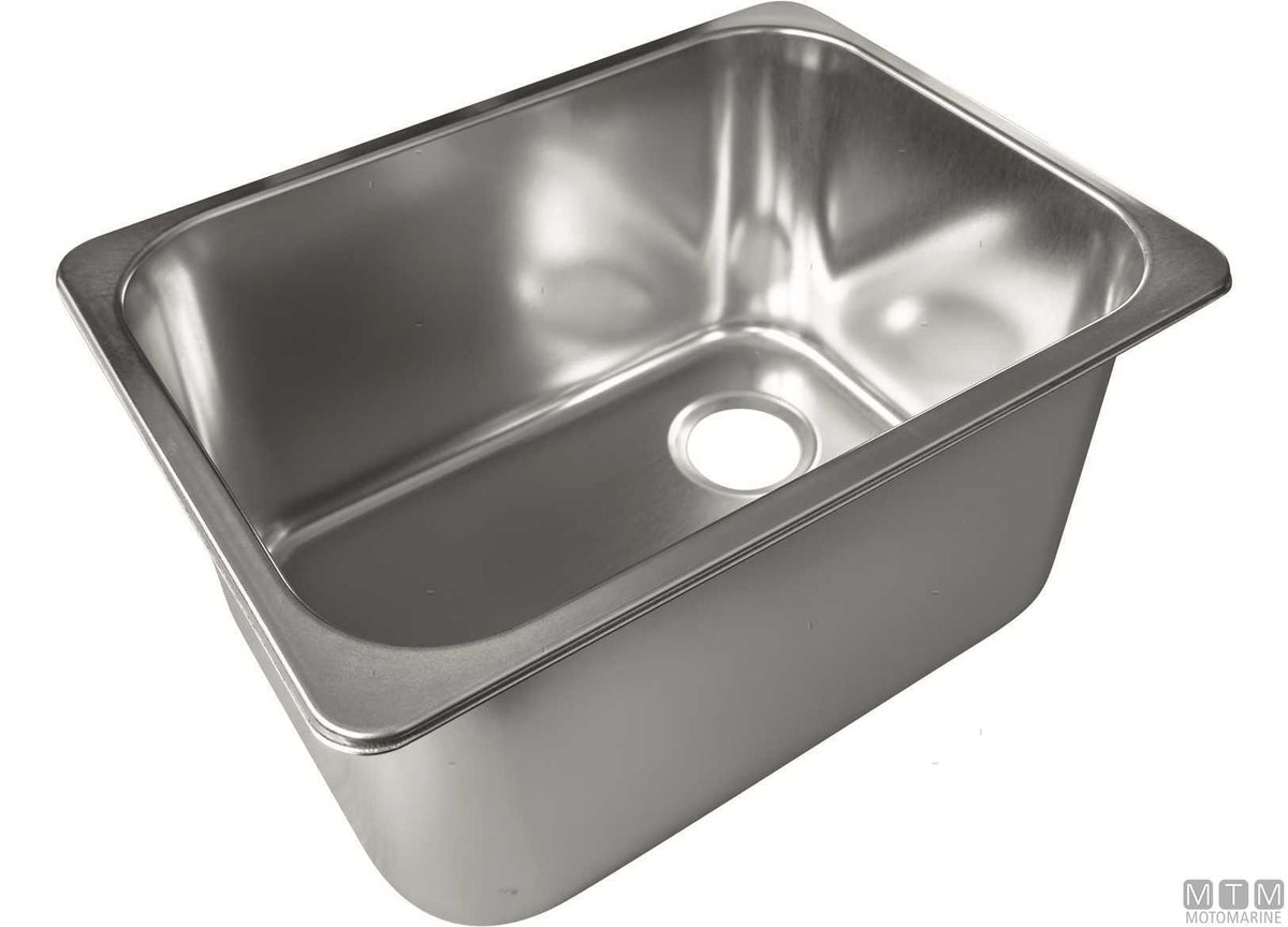 Rectangular sink 300x150 mm stainless steel 18/8 - original photo Motomarine Srl