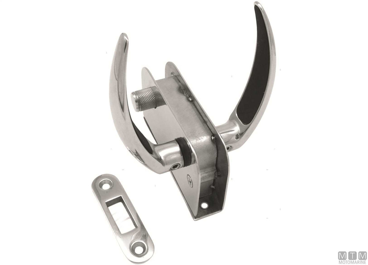 Door lock with privacy function and keys left-hand stainless steel - original photo Motomarine Srl