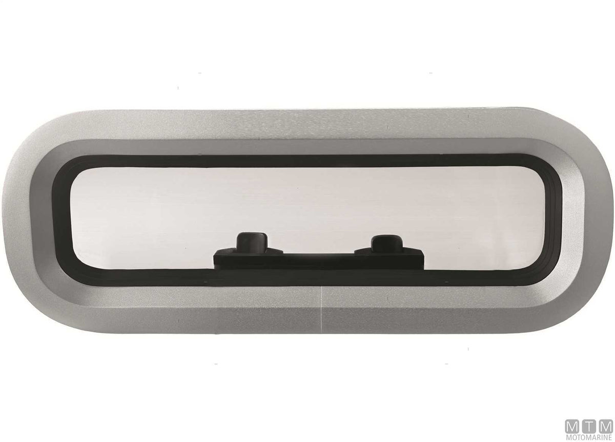 MTM G-Type square porthole 325x178 mm aluminium - original photo Motomarine Srl