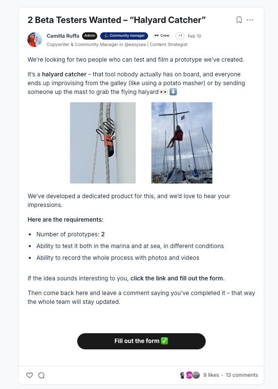 Test the productsbefore anyone else.