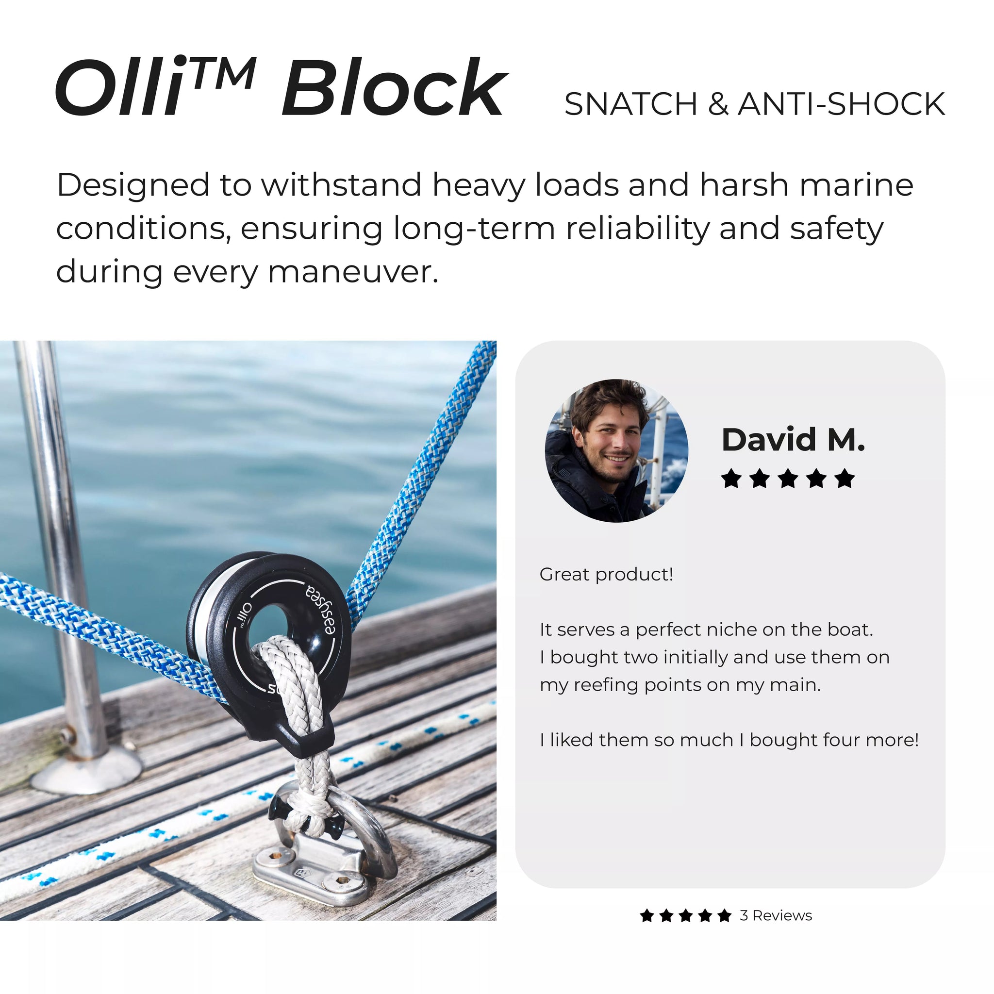 Olli - Snatch and Anti-shock block — front view