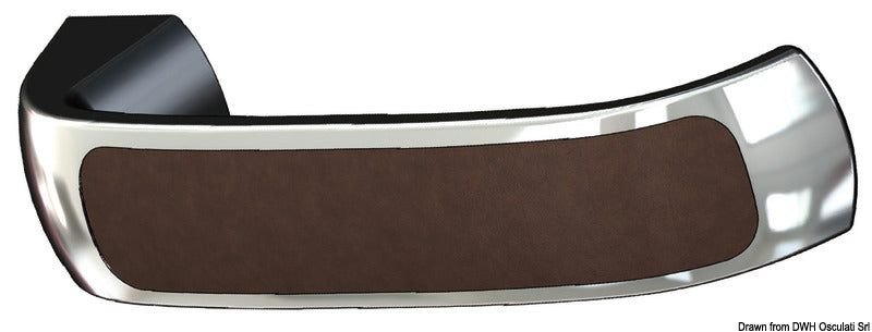 LEATHER lockless handle pair w/plates - foto originale Osculati Srl