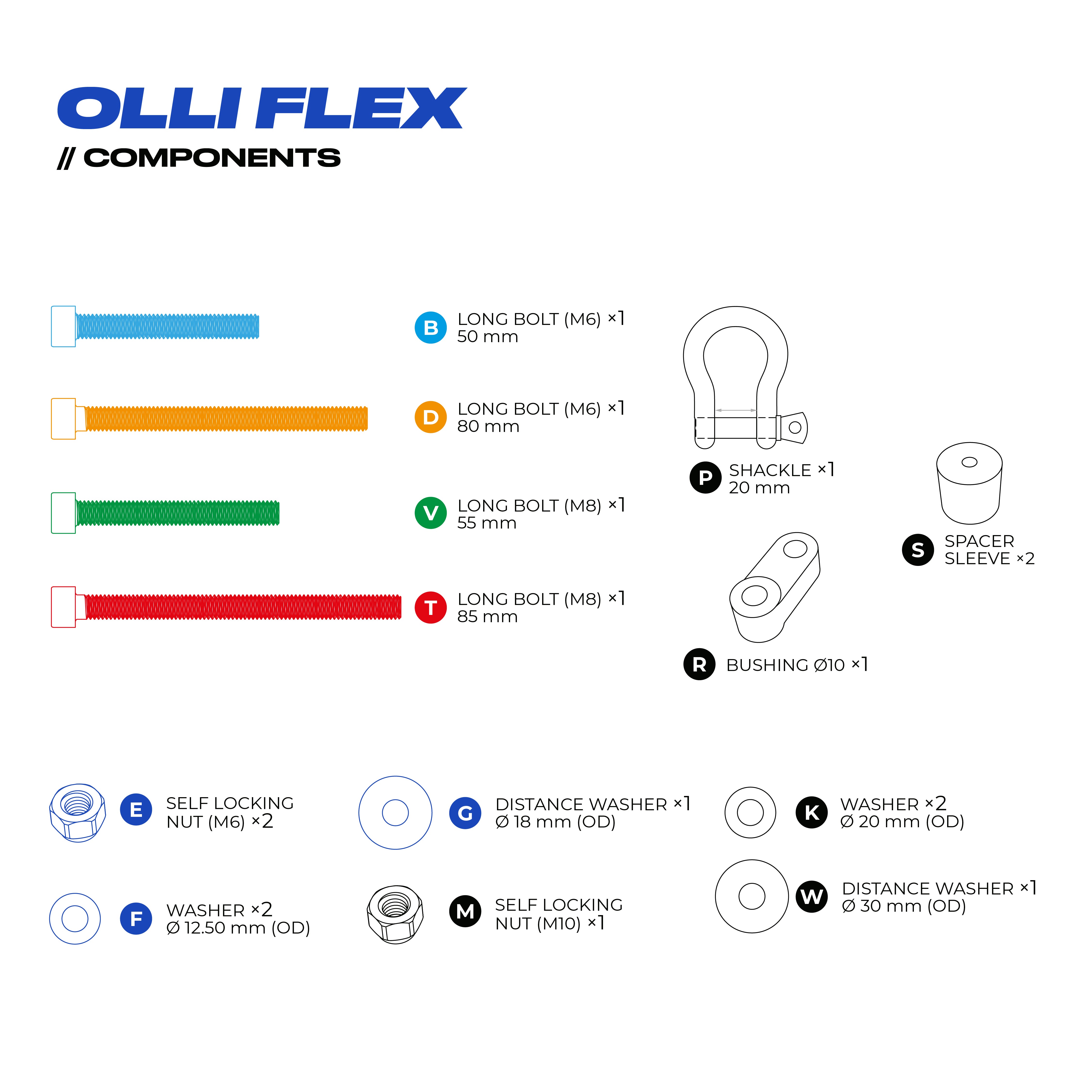 Olli Flex Conversion Kit L / Components legend