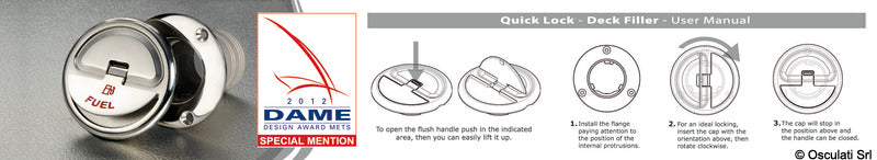 Quick Lock Fuel deck filler 50 mm - foto originale Osculati Srl