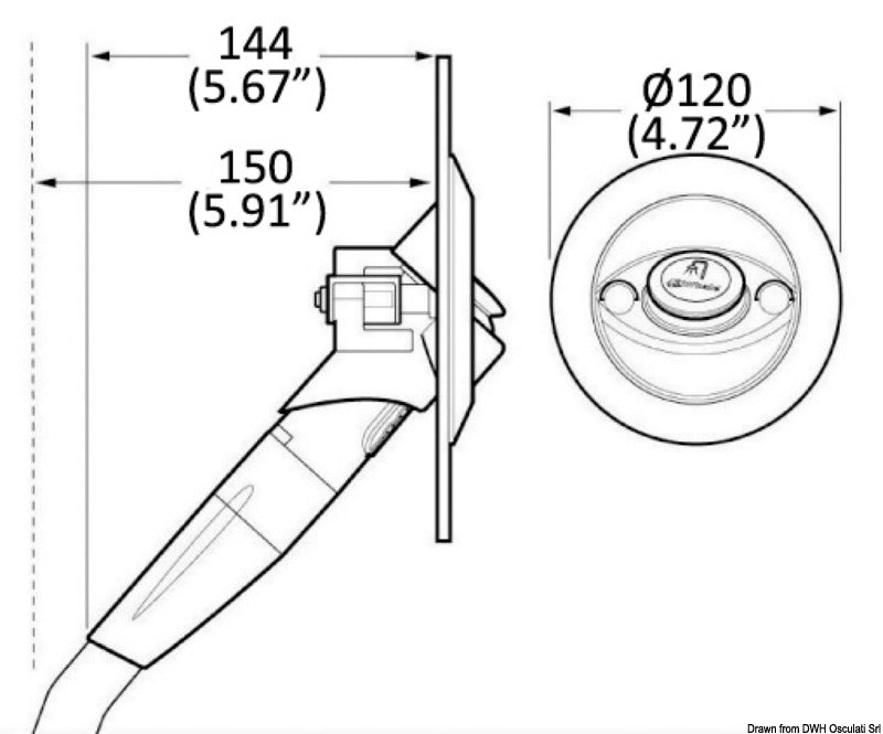 Whale Twist shower cold water, straight, black - foto originale Osculati Srl