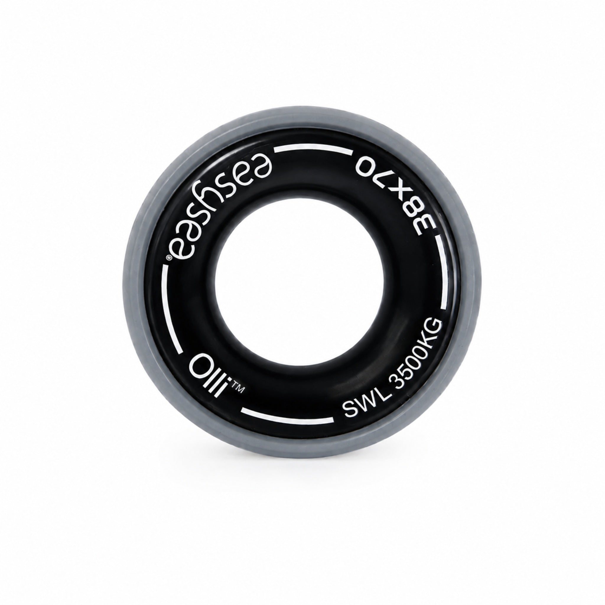 Easysea Olli anti-shock solid ring in CNC-milled aluminium, front view on white background