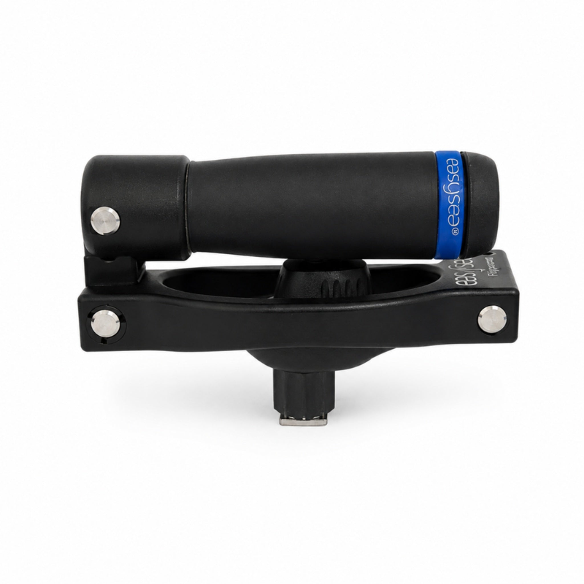 Side profile of the Flipper winch handle folded closed onto its winch clamp