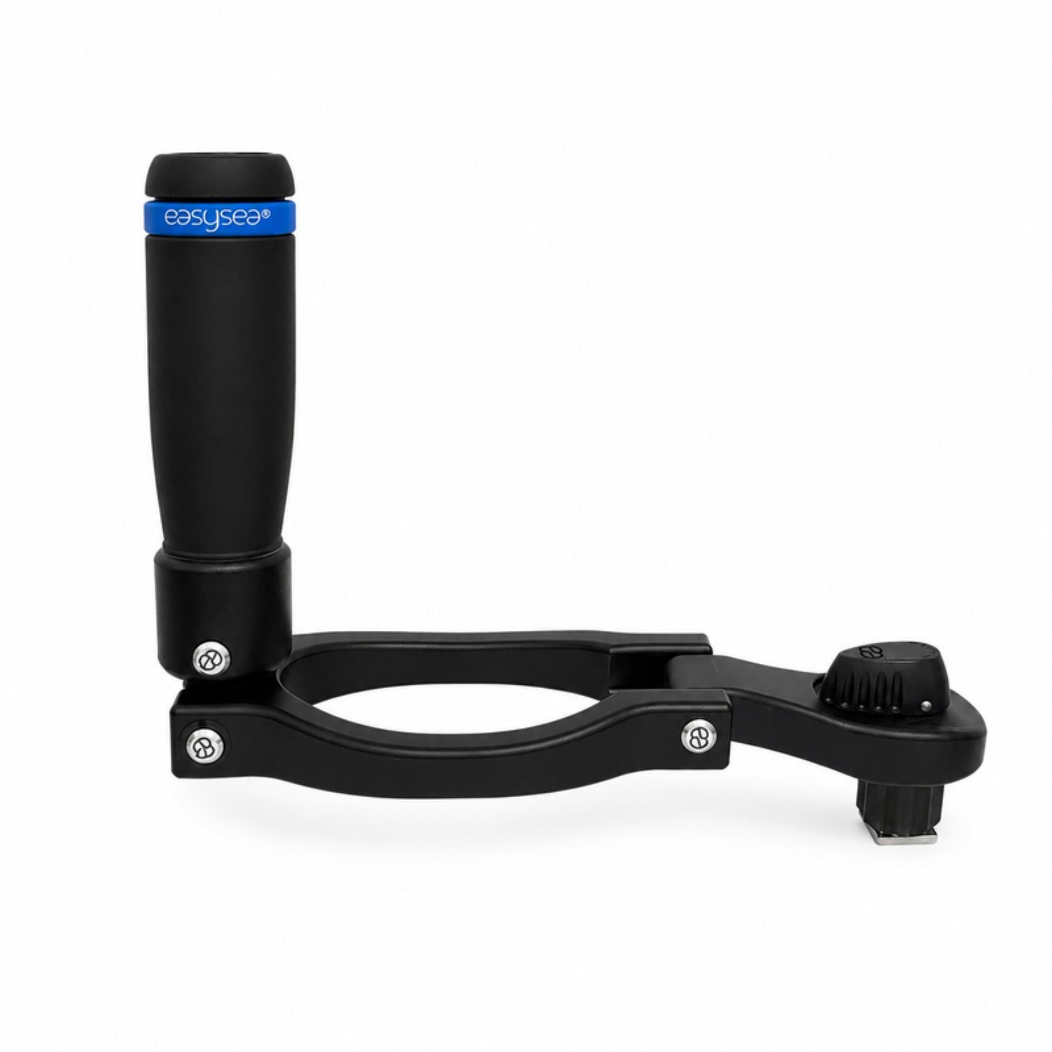 Side view of the Flipper winch handle in the half-open position showing the release lever