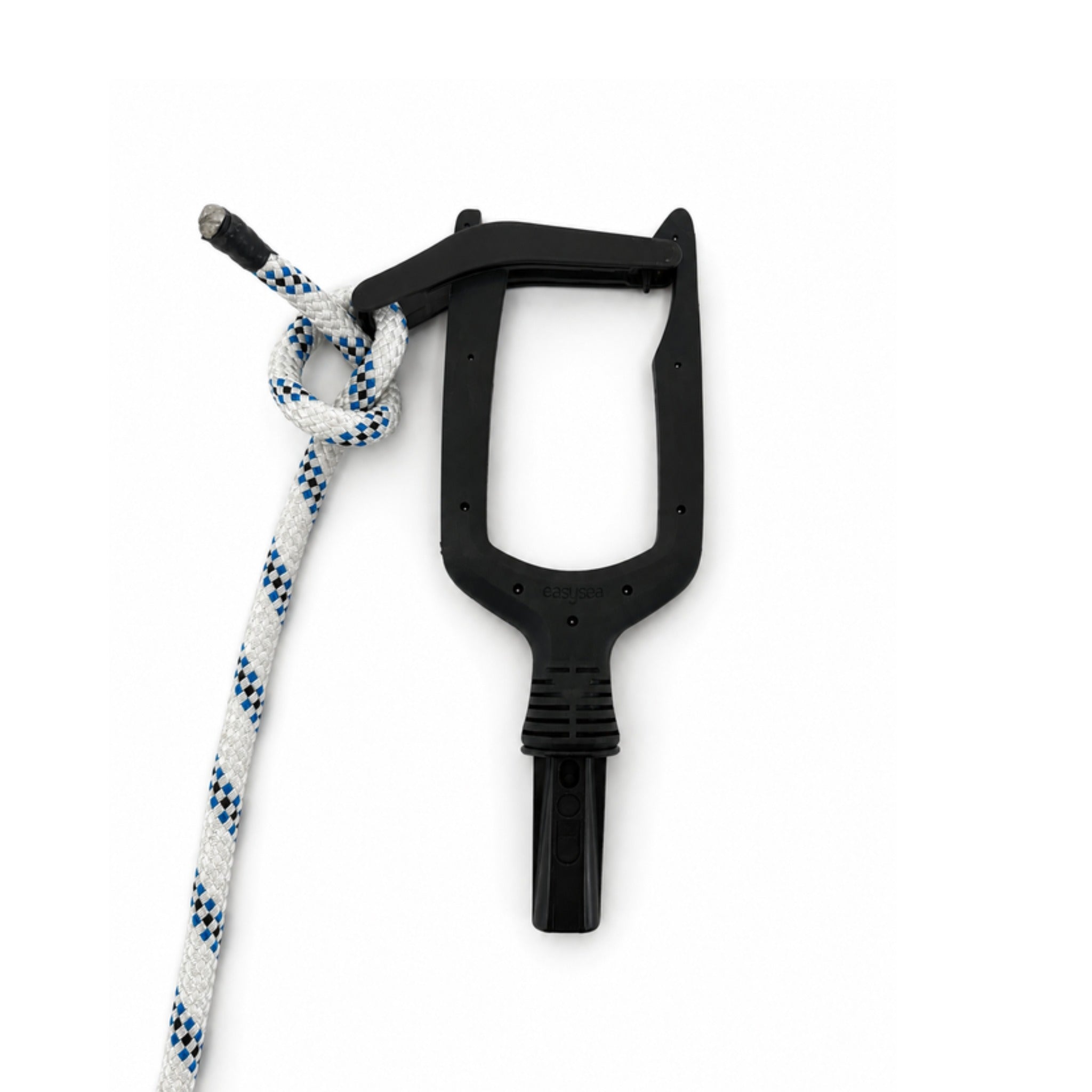 Jake line-passing head holding a mooring line eye