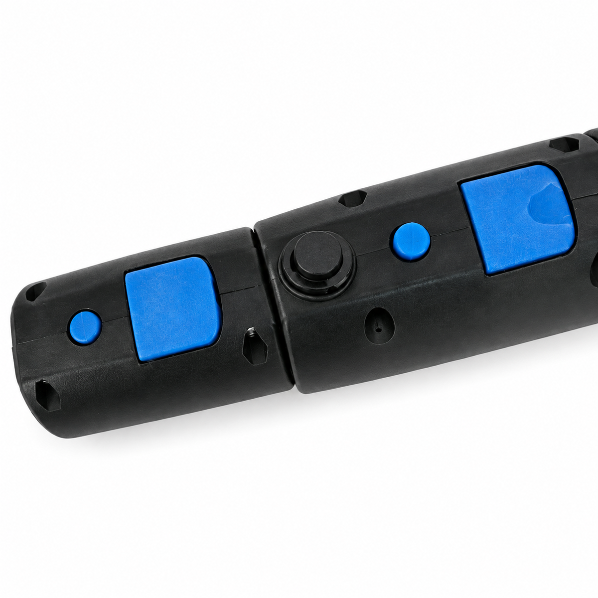 Jake telescopic pole sections with the Fidlock quick-release buttons, on white background