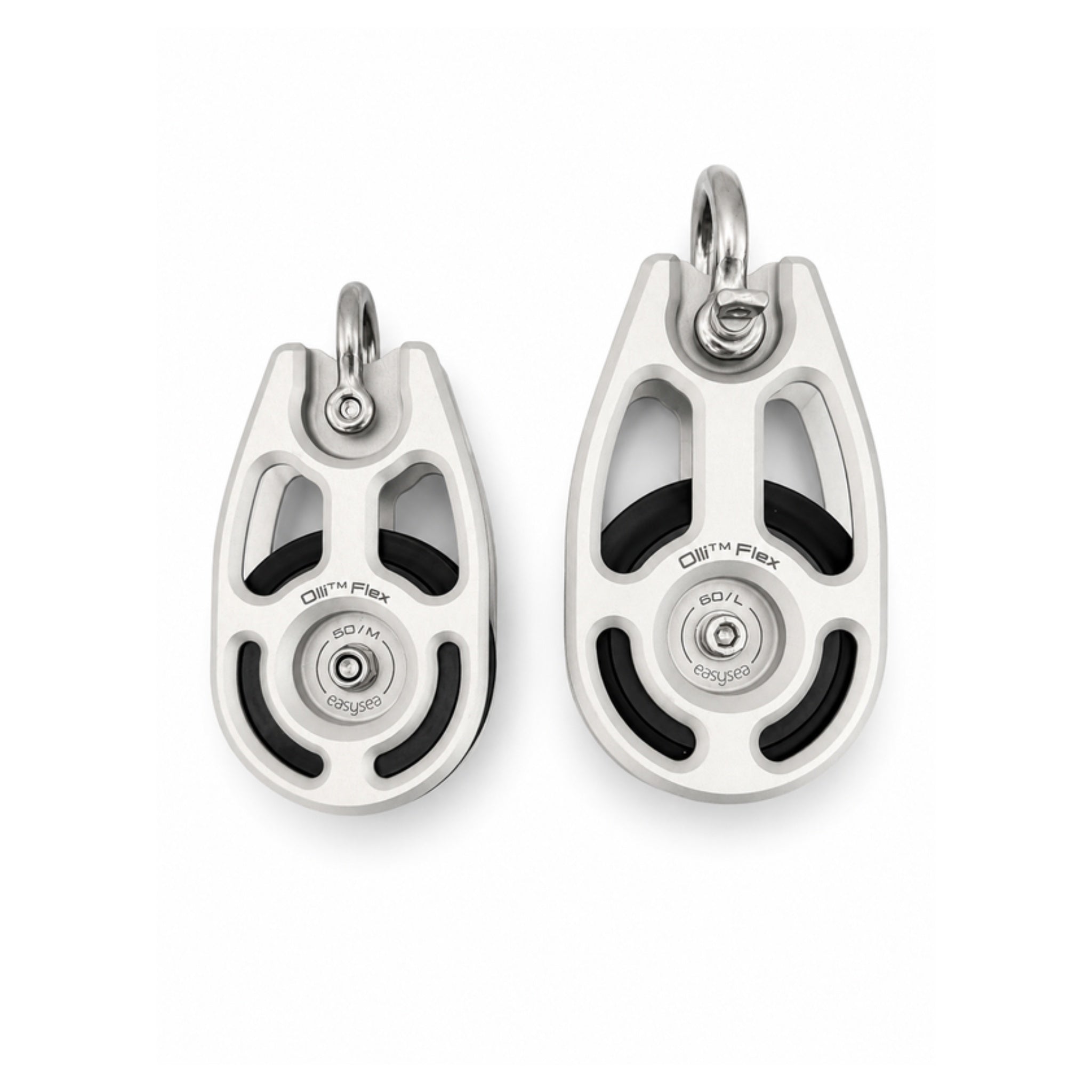 The two Olli Flex sizes side by side, 50 M and 60 L, on white background