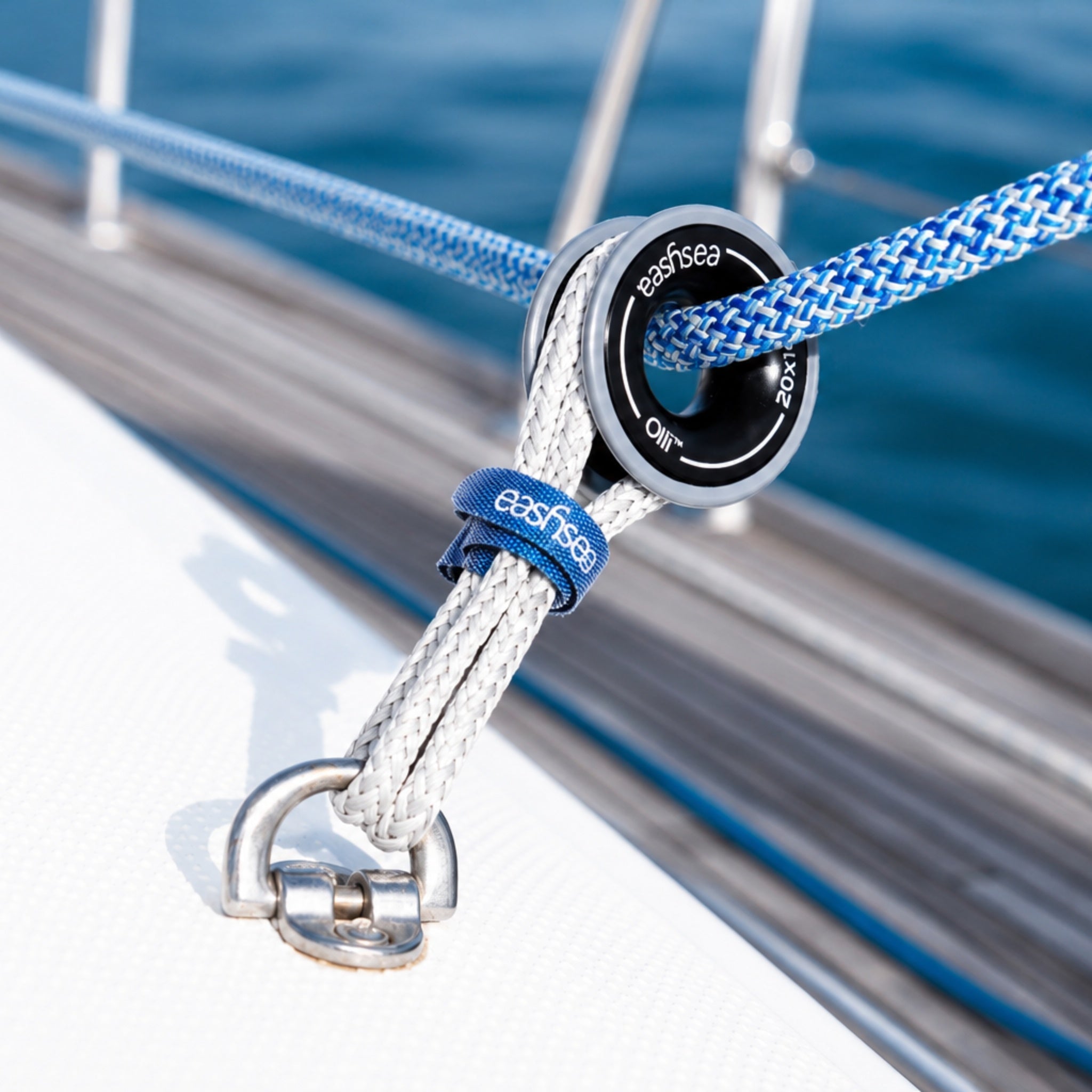 Easysea Olli low friction ring in use on a sailboat deck