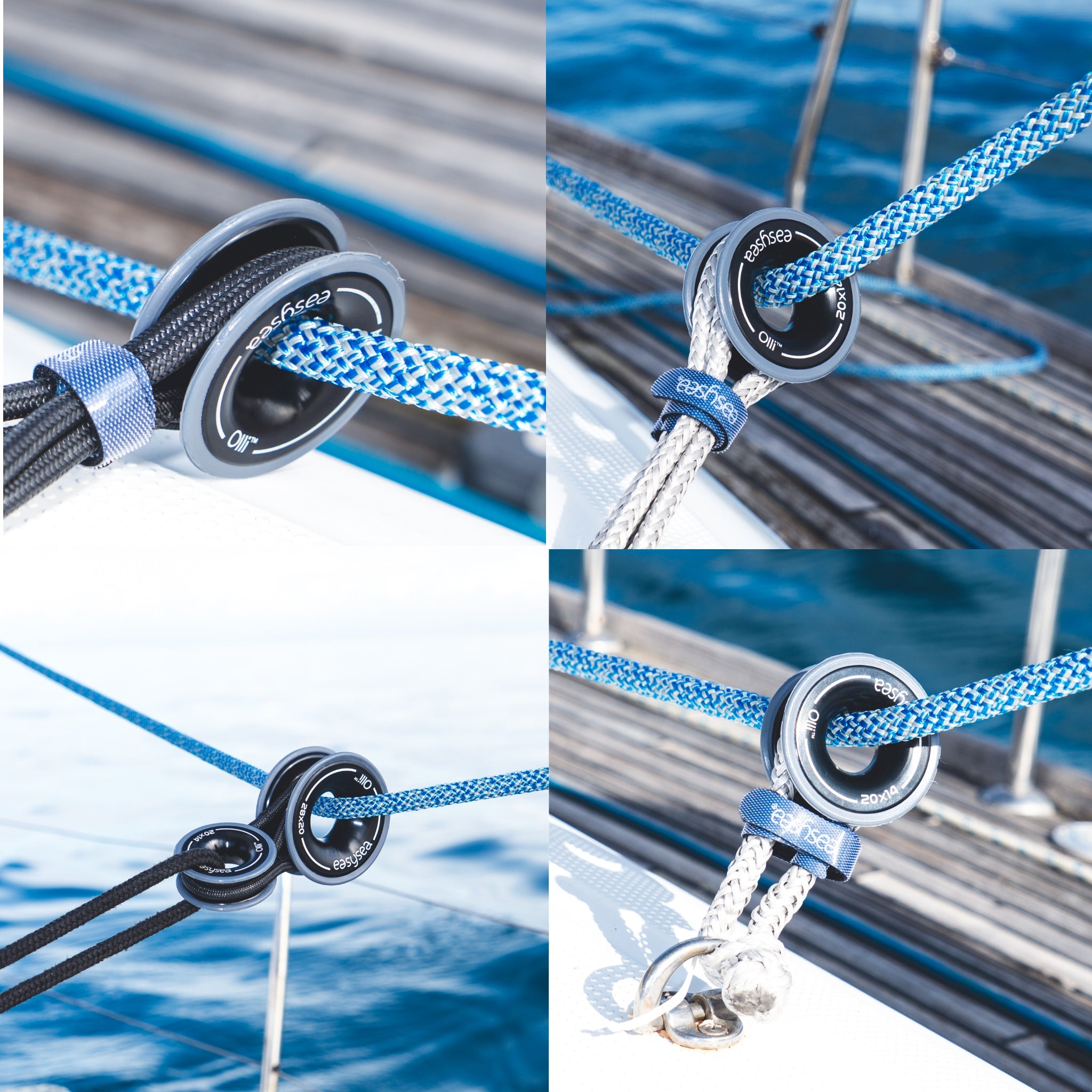 Four sailing applications of the Easysea Olli low friction ring on board