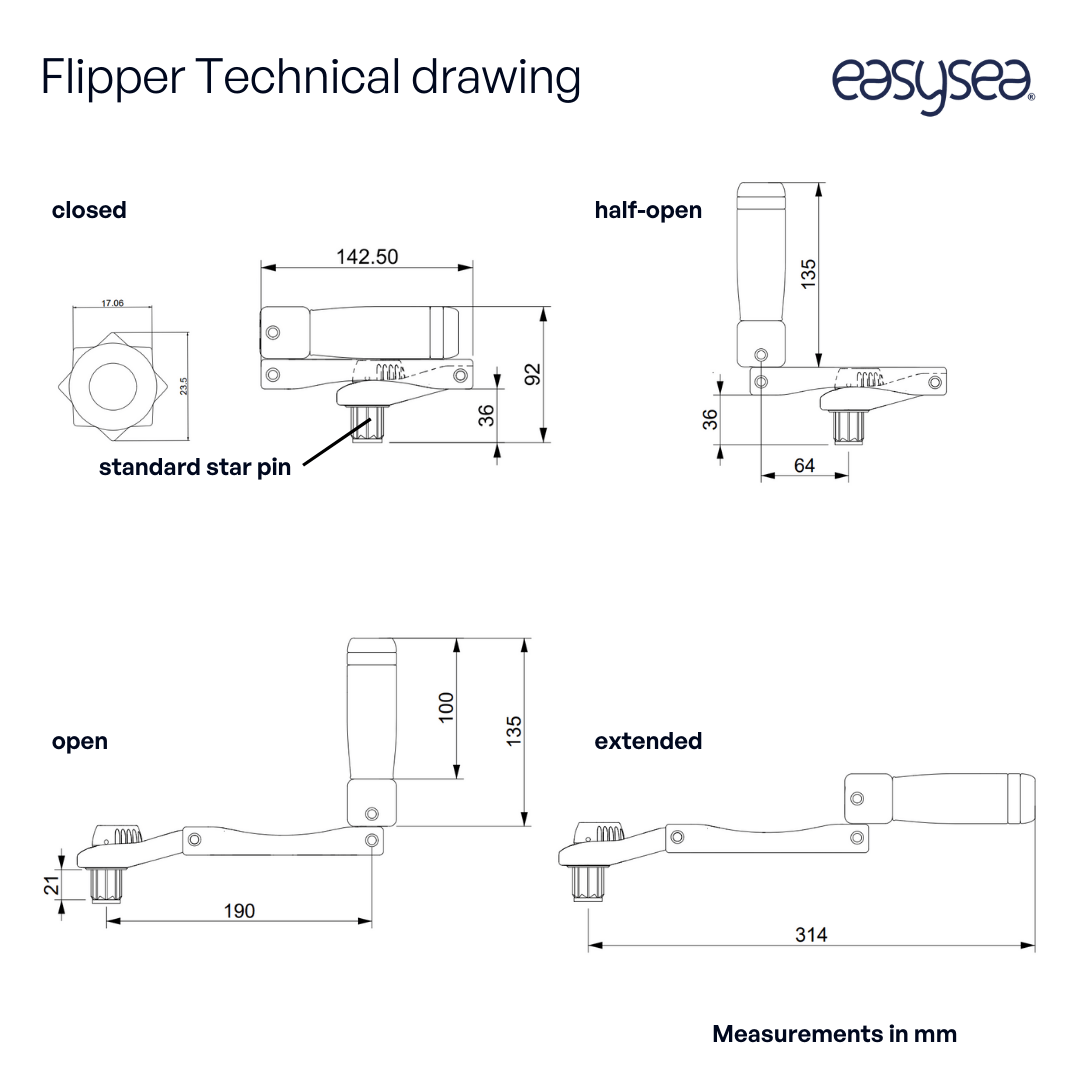 Flipper™ - Standard Foldable Winch Handle