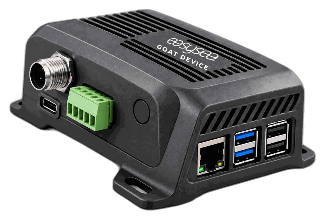 GOAT Device: NMEA 2000 connector, USB-C, terminal block, button, Ethernet and USB ports